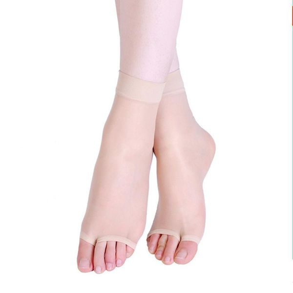 

women thin crystal socks female casual sock toe fress socks ultra-thin tights with open toe shoes fish mouth short size cool, Black;white