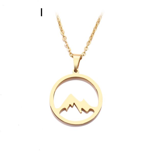 

jewellery sumptuous stainless steel necklace for women man mountain hill gold and silver color pendant necklace engagement jewelry party