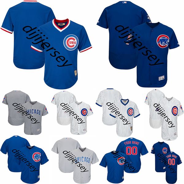 

Chicago Men's Cubs Custom Jersey Javier Baez Anthony Rizzo Kris Bryant Ryne Sandberg Willson Contreras David Bote Baseball Jerseys