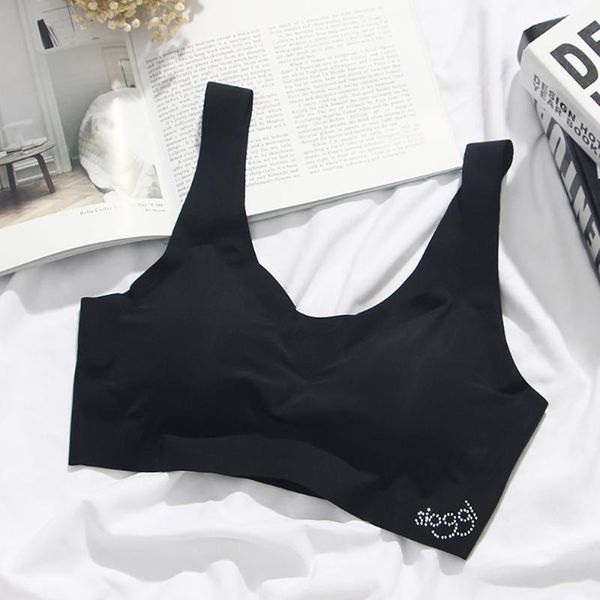 

women yoga sport bra fitness running vest sleep underwear padded crop underwear no wire-rim female gym bras, White;black