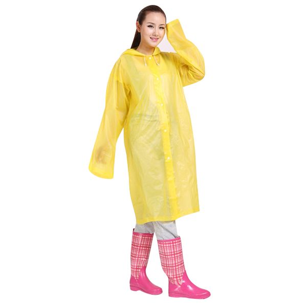 

fashion men and women eva transparent raincoat portable outdoor travel raincoat waterproof camping hooded poncho