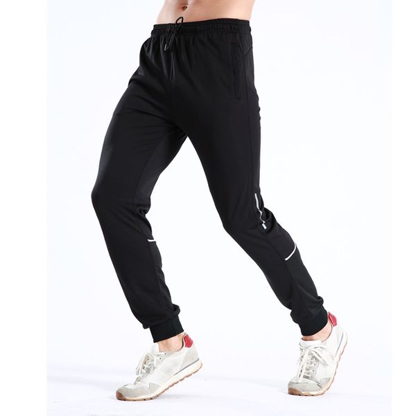 

men's quick drying and breathable running fitness pants training and sports leisure pants, Black