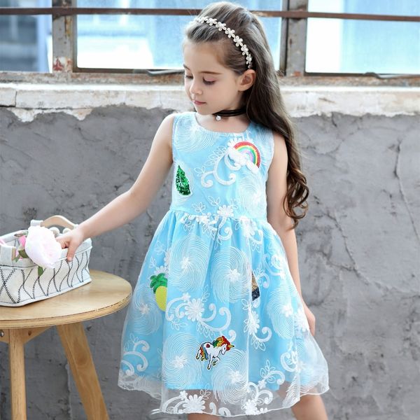 

2019 summer kids dresses for girls cotton baby girls clothing for toddler 1 2 3 5 7 8 9 years cute children princess lace dress, Red;yellow