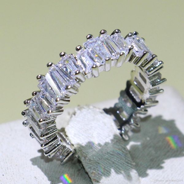 

brand new drop shipping sparkling luxury jewelry 925 sterling silver t princess cut full z cz diamond zirconia party wedding women ring, Slivery;golden