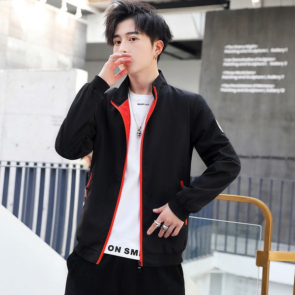 

mens designer jacket fashion handsome coat all-match baseball suit casual jacket, Black;brown