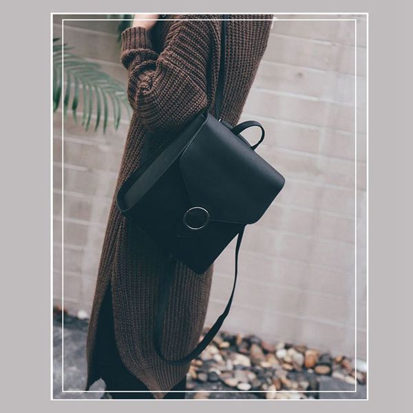 

women pu leather retro female bag schoolbags teenage girl travel books rucksack shoulder bags(b