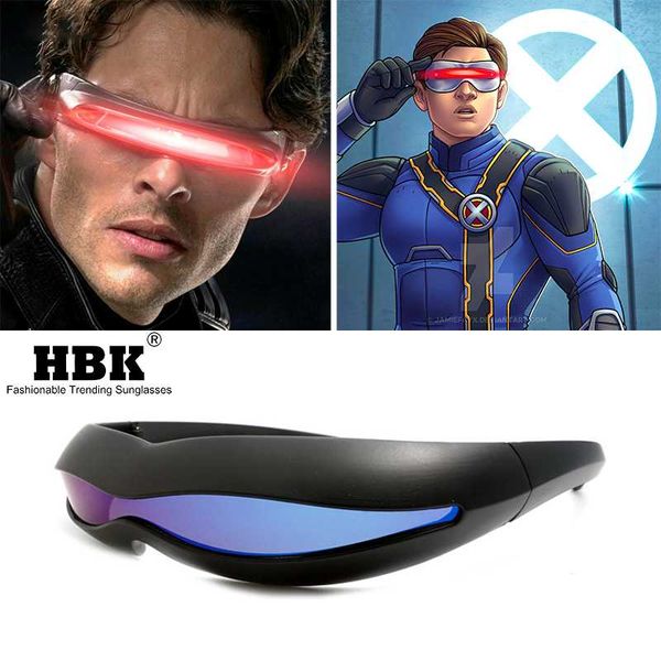 

futuristic x-men cyclops halloween cosplay sunglasses men polarized memory material special unique party glasses festival gift, White;black
