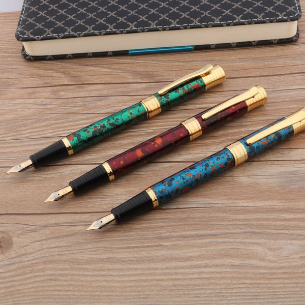 

office student ice flower blue green red golden medium nib fountain pen