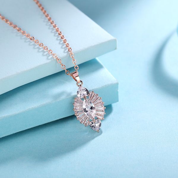 

fashion design geometric various types zircon pendant necklace for women girls charming anniversary birthday wedding party gifts, Silver