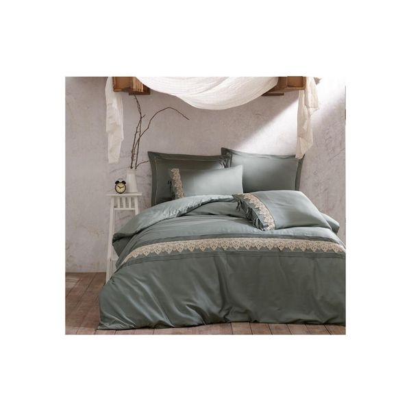 Ecocotton Organic Cotton Extra Large Duvet Cover Set Azra Green