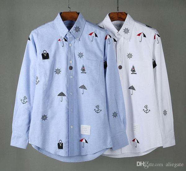 

Мужская весна новая классическая вышивка простая повседневная рубашка мужской х