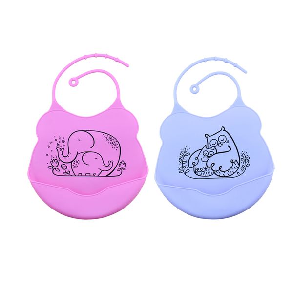 

2шт регулируемые водонепроницаемые силиконовые детские нагрудники с большим рулоном