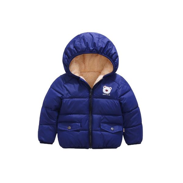 

children girls winter coats fashion thick velvet jackets cotton-padded clothes little boys doorout jackets for girls outwear, Blue;gray