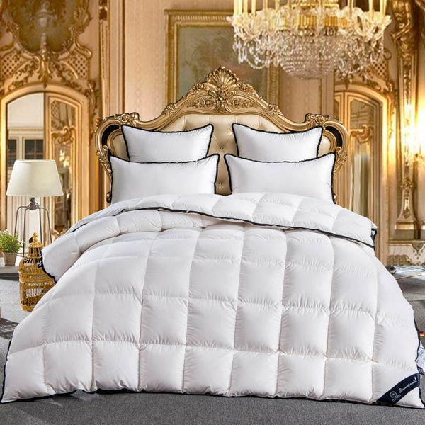 

2018 King Queen Full Twin size 100%Goose Down White Comforter Bedding set Bedspread Duvet Throw Blanket Bed Quilt edredon colcha