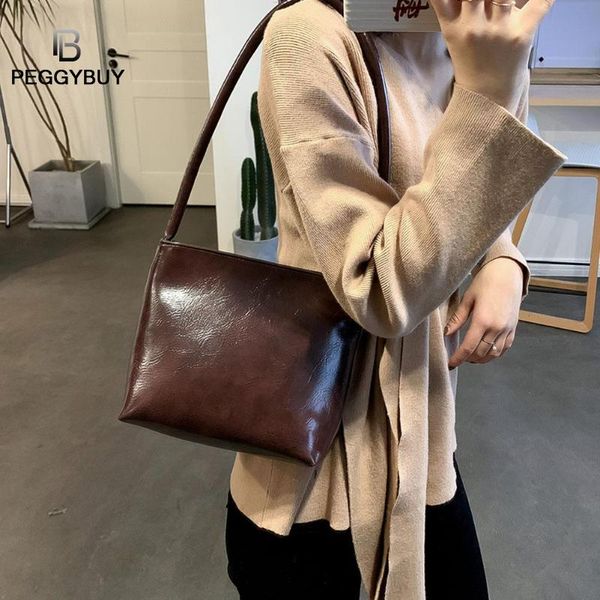 

fashion women handbag leather pure color shoulder shopping bag casual totes women messenger bags shoulder bag dropshipping