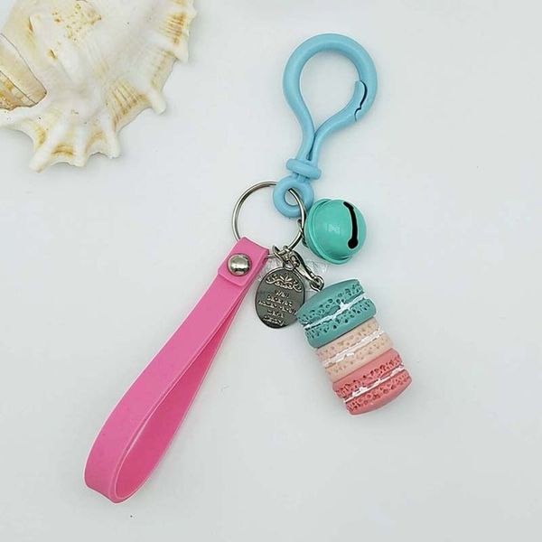 

women cake key chain fashion nice cute french pastries keychain bag charm car key ring wedding party gift jewelry, Silver