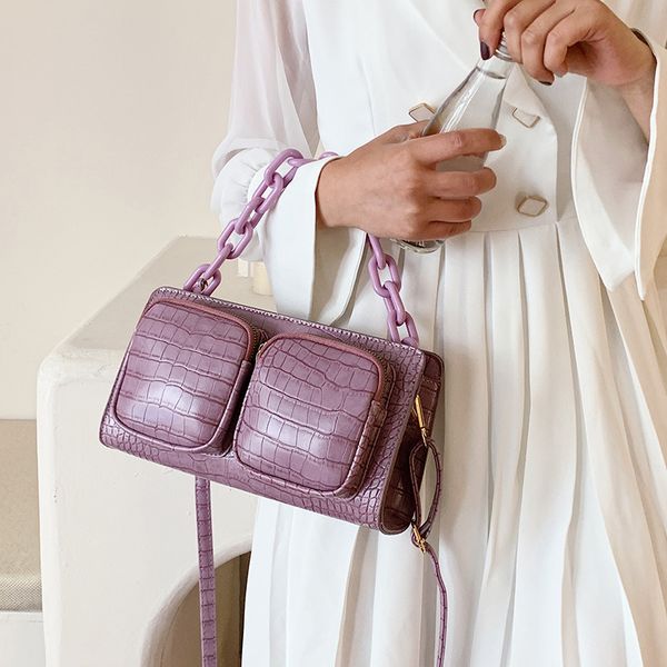 

woman's bag original design 2020 new popular texture chain square bag fresh girl joker messenger