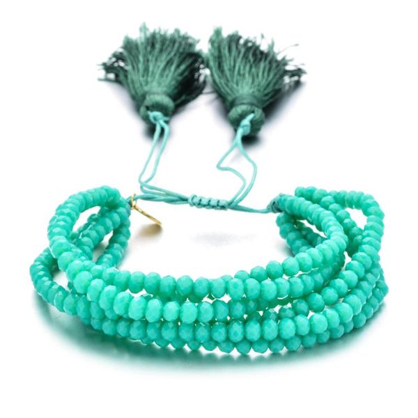

5 colors multi-layer miyuki beaded bracelets woven crystal green gold black charm bracelets fashion women bohe jewelry gift, Golden;silver