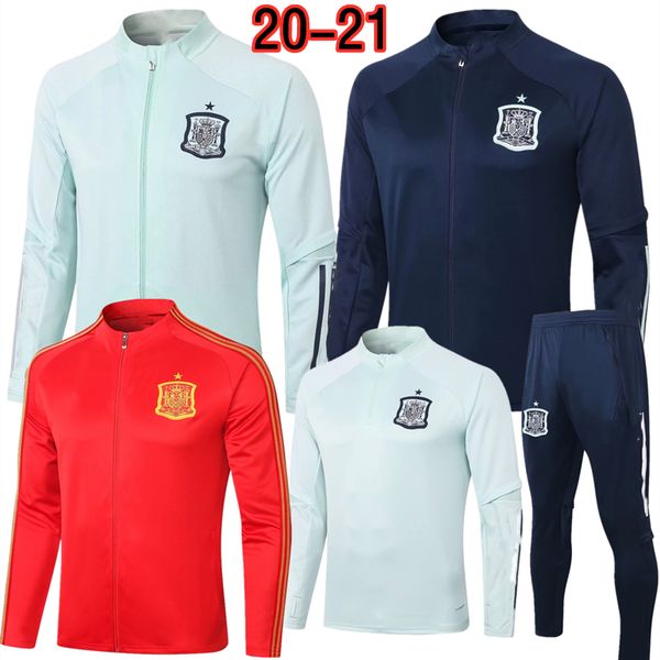 

2020 ramos tracksuits spain soccer jersey set 20 21 football jacket pants asensio morata isco silva pique sergio saul thiago training suit, Black;yellow