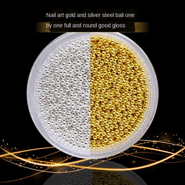 

nail jewelry gold and silver ball mixed gold silver metal ball disc mounted 10g installed, Silver;gold