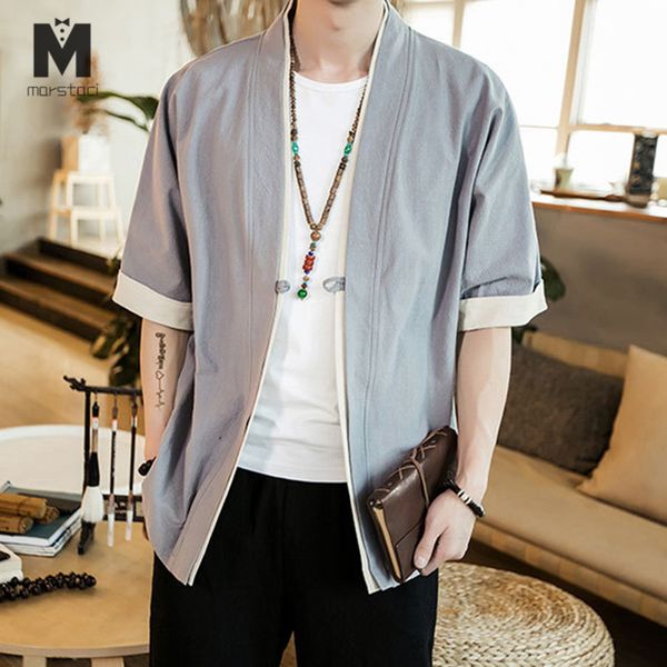 

2019 men cotton linen jacket china style kongfu coat male loose kimono cardigan overcoat open stitch coat mens windbreaker 5xl, Black;brown