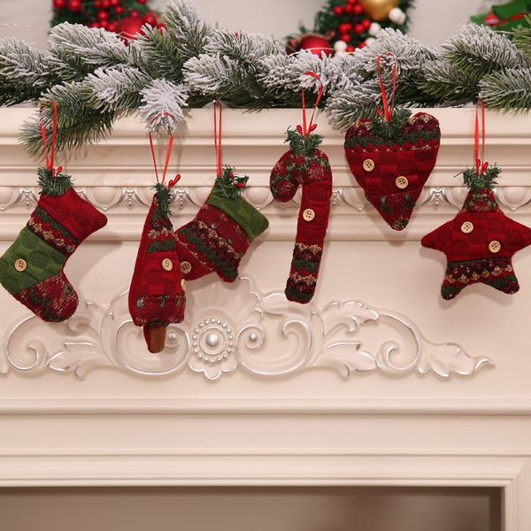 

6 types christmas pendants button decor xmas tree drop ornament decor elements