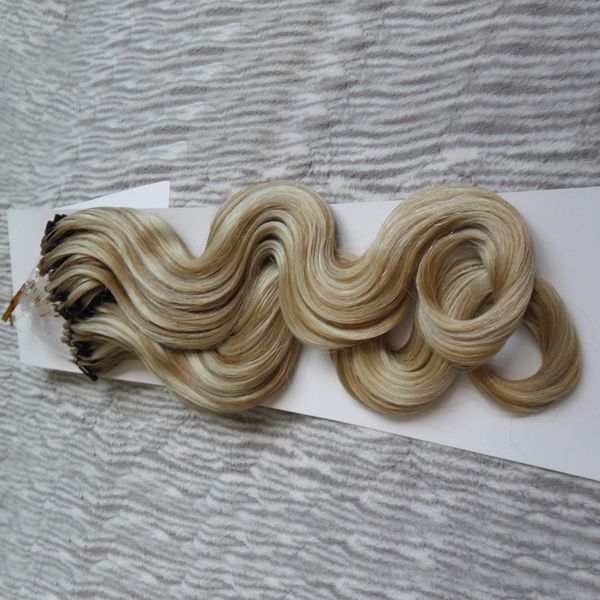 

micro loop hair extensions body wave micro bead human remy peruvian virgin hair 1g/1s micro link hair extensions, Black