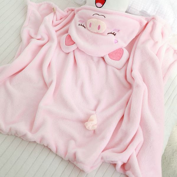 

pig piglet sleeping pig cute hoodie cat hooded blanket fleece wearable throw blanket microfiber on sofa warm b207