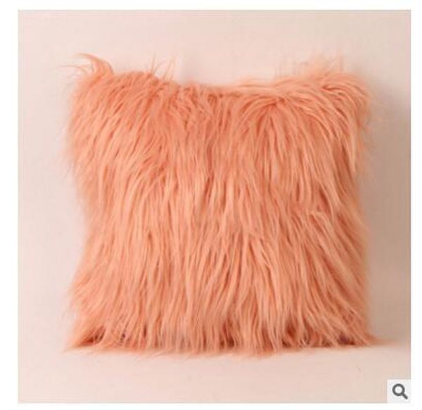 Capa de Almofada suave Plush Faux Fur Fashion Pillowcase Sofá Almofadas Car Wedding Tampa decorativa 9 cores 45 * 45 centímetros DHL frete grátis 100