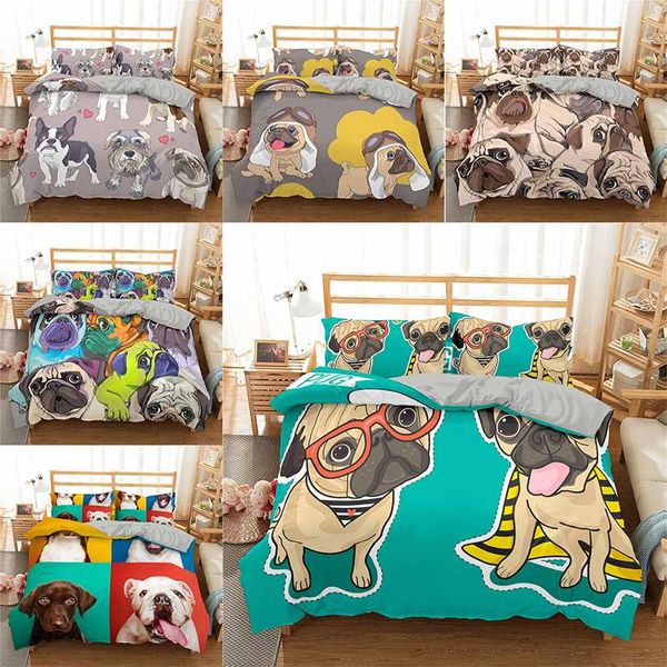 

boniu bedding set cute dog duvet cover set pillowcases comforter bed double twin single bed 3d bedclothes