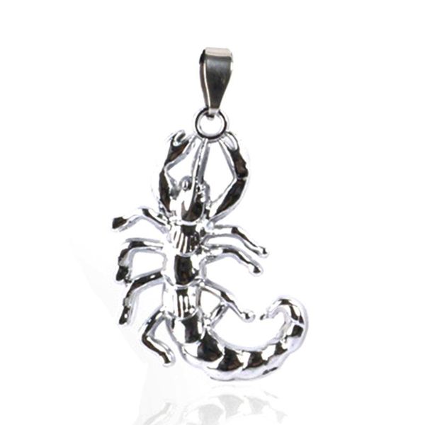 

women men plating titanium steel casual couple vintage gothic accessories fashion scorpion clavicle pendant necklace, Silver