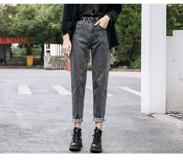 

grey new jeans women 20 spring leisure han edition high waist, Blue