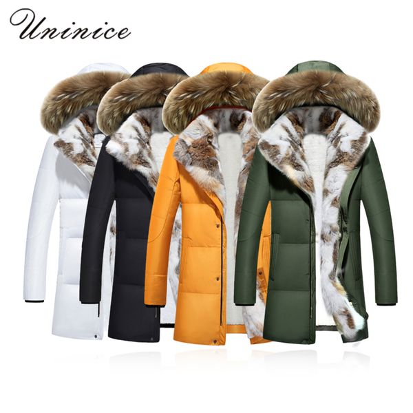 

women men's winter plus size 5xl warm coat fur collar cap jacket white duck down real fur liner really thick down coat, Black