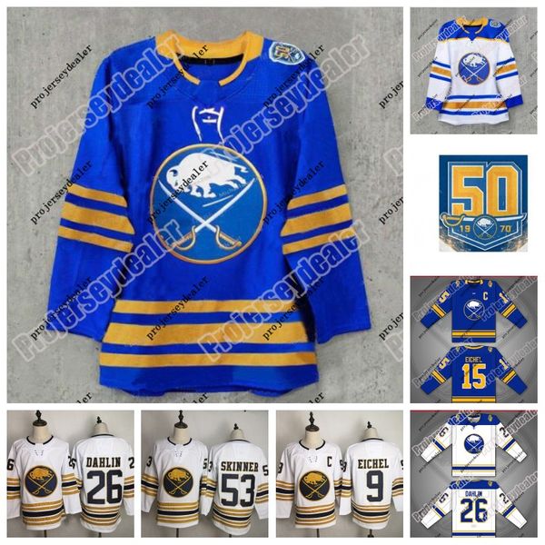 

Womens Buffalo Sabres 2020 Royal Blue 50th Season Jersey Jack Eichel Jeff Skinner Montour Rasmus Dahlin Rasmus Ristolainen Carter Hutton