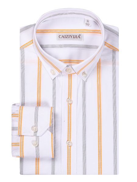 

men's long sleeve casual vertical striped dress shirt comfortable 100% cotton slim-fit button down collar easy care shirts, White;black