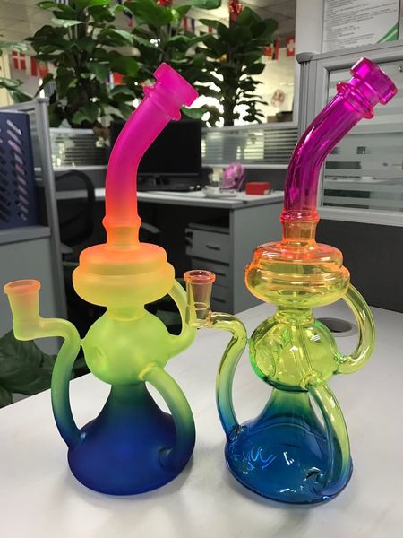 10 polegadas Rasta Glass Bong Water Pipe Único reciclador vermelho inebriante plataforma de vidro dab de boa qualidade com banger