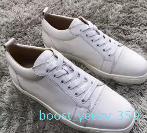 

men's sneaker party dress wedding low junior spikes red bottom glitter leather shoes,luxury red sole leisure outdoor flats eu35-46 b35, Black