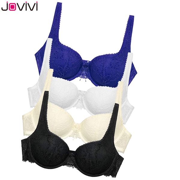

jovivi 2019 women's underwire bra comfort lace bra for everyday floral cup bras style charm black/white/beige/blue womens, Red;black