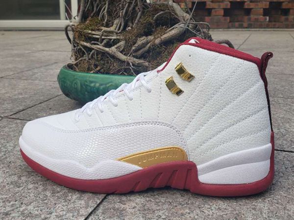 

2019 new 12s white fiba cny playoff men retres basketball shoes 12 game royal blue french blue cherry dark grey sneakers