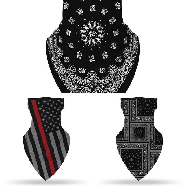 

onnku anmeilu bicycle cycling mask triangle bike half bandana bike face ice cool fabric sport scarf breathable riding mask scarves, Black