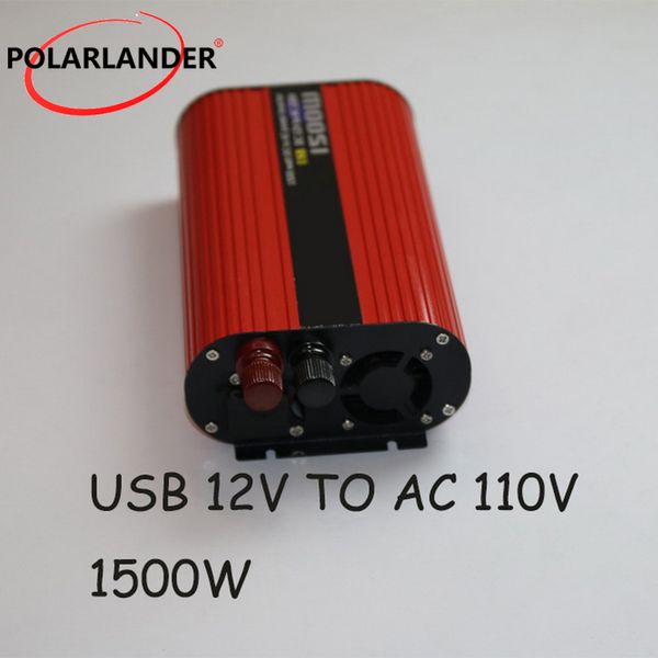 

polarlander 1500w power inverter adapter converter power inverter car vehicle usb dc 12v/24v to ac 110v/220v
