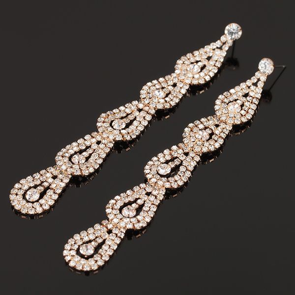 

temperament all-match full drill nightclub personality exaggeration will earrings crystal, Golden