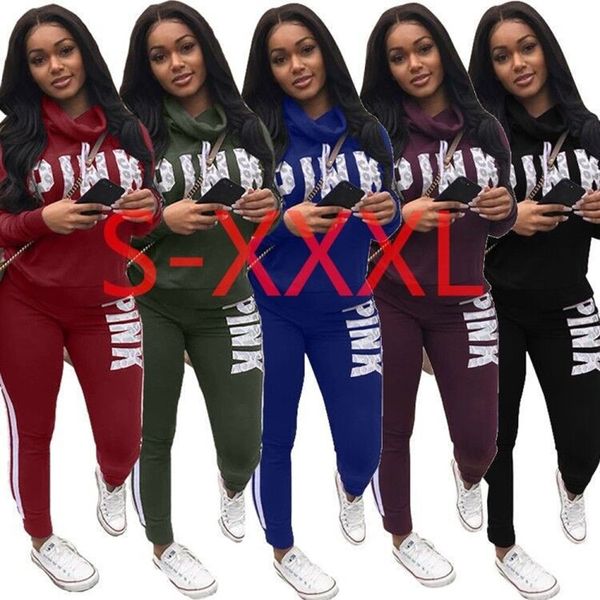 

Pink women de igner two piece et hoodie legging weat uit lim trou er outfit pant clothing track uit fall winter elling 1165