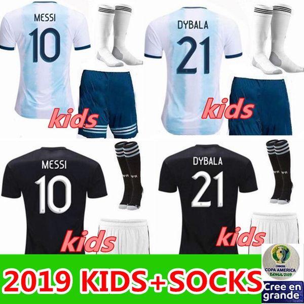 

Copa america 2019 kid argentina home football hirt 2020 child kit 19 20 argentina me i aguero di maria higuain occer jer ey