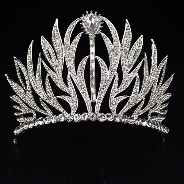 

new crystal tiara luxury wedding headdress for bride crown fashion ladies crystal headdress hair ornaments wedding ing, Golden;white