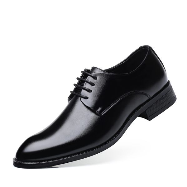 

men formal shoes man oxford shoes leather lace-up large size male dress black brown big size business wz-06