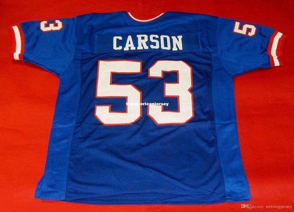 

retro #53 harry carson custom mitchell & ness jersey bule mens stitching s-5xl,6xl football jerseys running, Black;blue