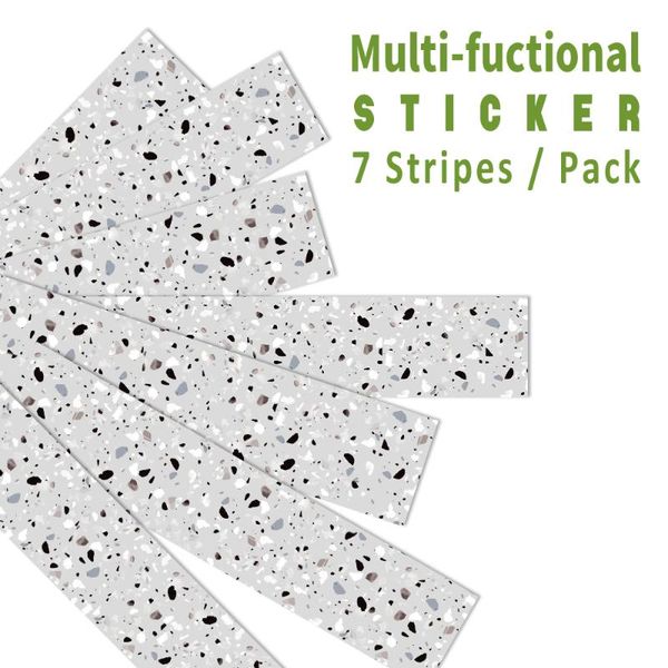 

21*100cm*7pcs dark grey terrazzo lapsticker cabinet sticker waterproof floor for kitchen bathroom wallpaper