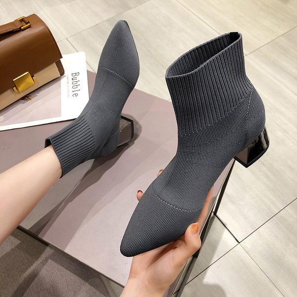 

boots women new 2019 booties ladies shoes luxury designer lace up clogs platform low heels booties winter footwear fashion, Black