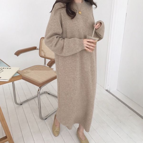 

sweater women dress winter knitted warm dress for women vestidos long sleeve casual office lady elegant fashion female dresses, Black;gray